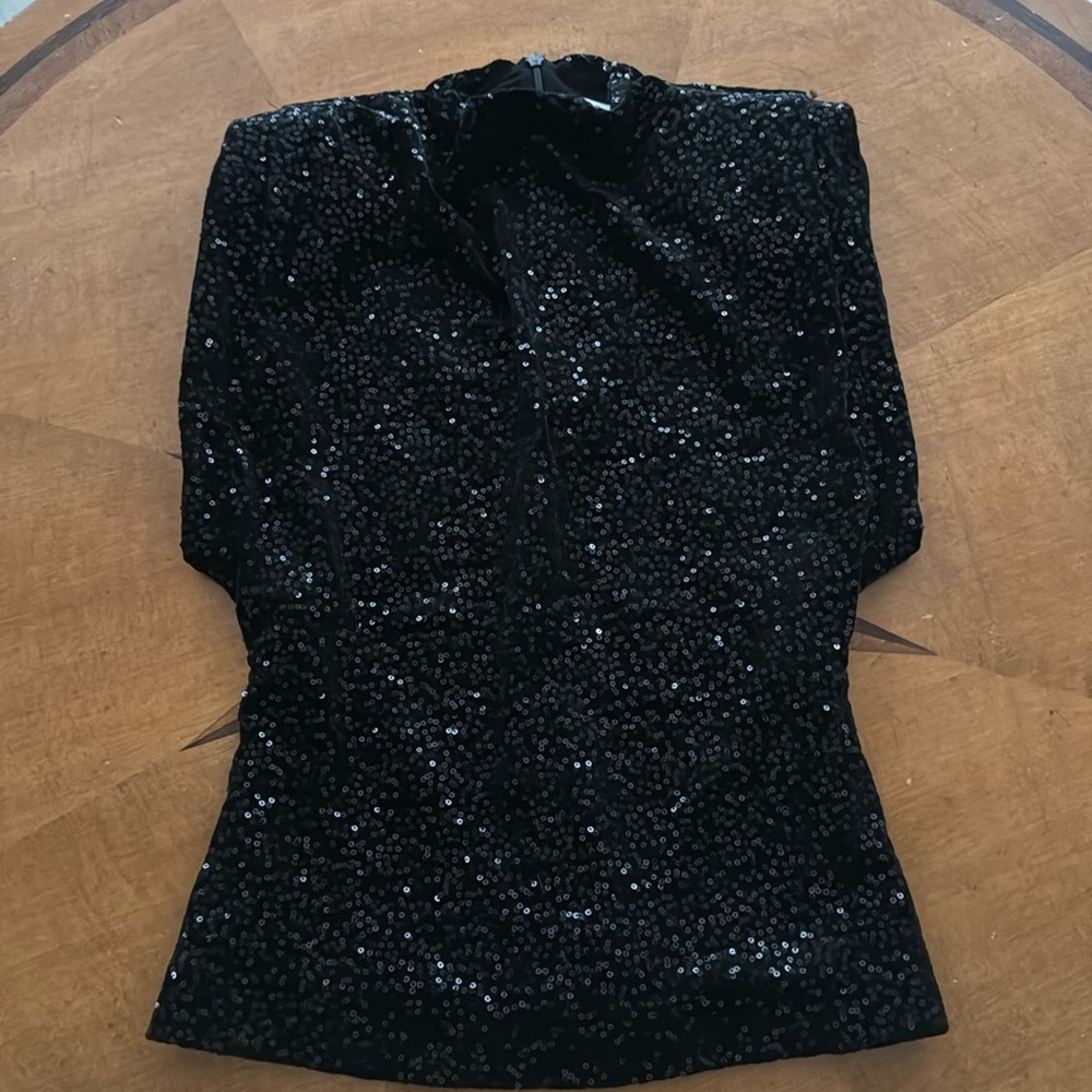 Zara high neck sequin shirt